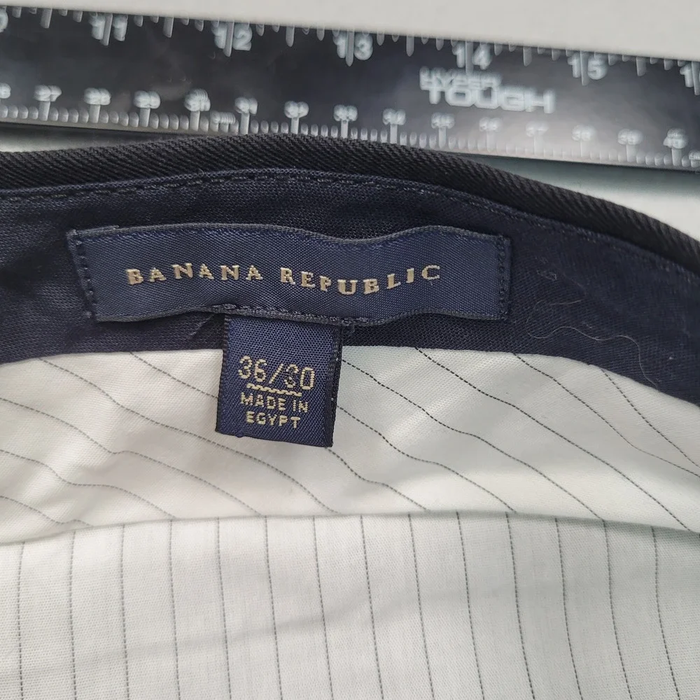 Banana Republic Mens 36x30 Straight Fit 100% Wool Dress Pants Black RN 54023